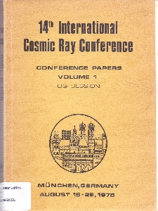 Conference papers [of the] 14th InternationalCosmic Ray Conference : Munchen, Germany, August 15-29, 1975